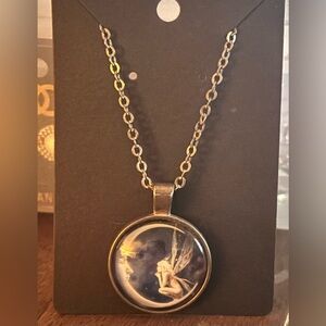 Mystical Silver Fairy Pendant Necklace